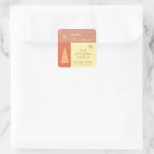 メリークリスマスboho陽気な色のブロック休日 スクエアシール (バッグ)