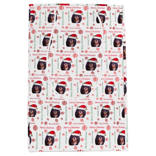 メリークリスマスCKCSサンタ抱き枕 ミディアムペーパーバッグ (正面)