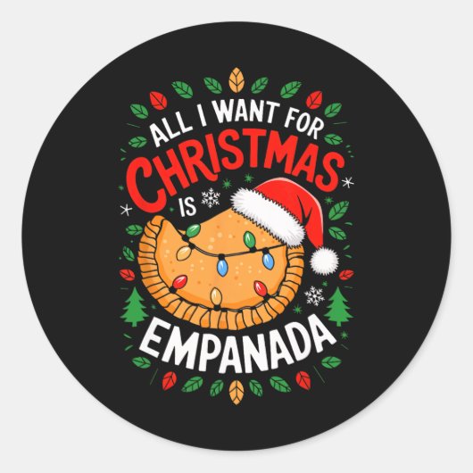 メリークリスマスEmpanadaメンズW ラウンドシール (正面)