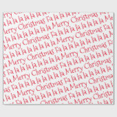 メリークリスマスFaのLaのLa |の休日のタイポグラフィ ラッピングペーパー (フラット)