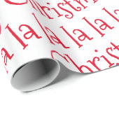 メリークリスマスFaのLaのLa |の休日のタイポグラフィ ラッピングペーパー (ロールコーナー)