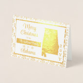 メリークリスマスfromアラバマ州 |写真 箔カード (正面)