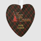 メリークリスマスfromカナダタータンチェック オーナメント (正面)