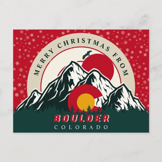 メリークリスマスfromコロラド大きい石お土産 ポストカード (正面)