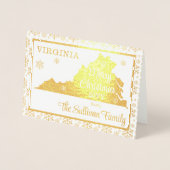 メリークリスマスfromバージニア州 |写真 箔カード (正面)