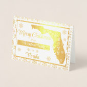 メリークリスマスfromフロリダ州 |写真 箔カード (正面)