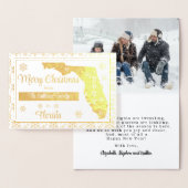 メリークリスマスfromフロリダ州 |写真 箔カード (ディスプレー)