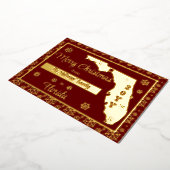 メリークリスマスfromフロリダ州 |写真 箔シーズンカード (回転した状態)