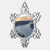 メリークリスマスfromポルトポルトガルオーナメント スノーフレークピューターオーナメント (右)