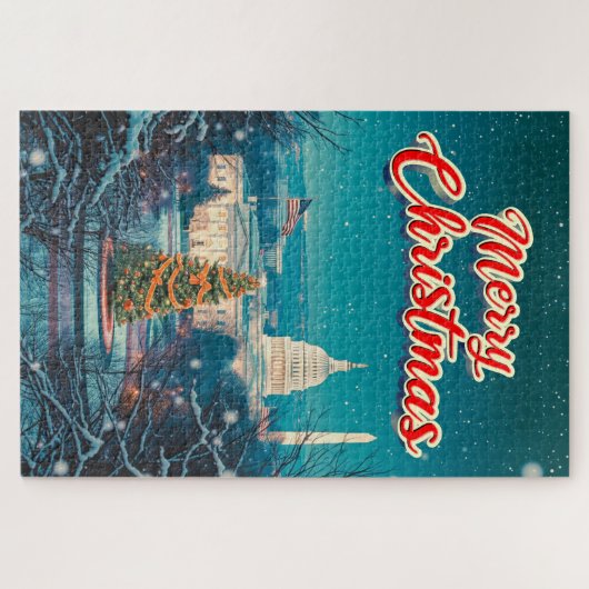 メリークリスマスfromワシントンヴィンテージレトロ ジグソーパズル (横)