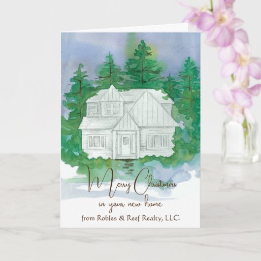 メリークリスマスfrom不動産仲介業者ビジネス名前をカスタムする カード (蘭)