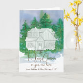 メリークリスマスfrom不動産仲介業者ビジネス名前をカスタムする カード (黄色い花)