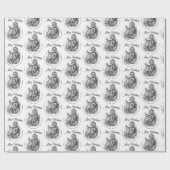 メリークリスマスFROM:名前をカスタムするヴィンテージサンタ ラッピングペーパー (フラット)