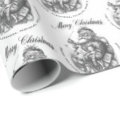 メリークリスマスFROM:名前をカスタムするヴィンテージサンタ ラッピングペーパー (ロールコーナー)