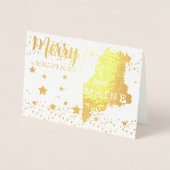 メリークリスマスfrom Maine州フォトフォイルカード 箔カード (正面)