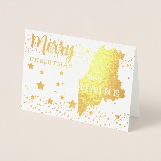 メリークリスマスfrom Maine州フォトフォイルカード 箔カード (正面)
