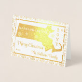 メリークリスマスfrom Massachusetts州 |写真 箔カード (正面)