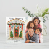 メリークリスマスfrom Our home写真テンプレート シーズンカード (スタンド正面)