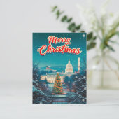 メリークリスマスfrom Washington Dcヴィンテージレトロ シーズンポストカード (スタンド正面)