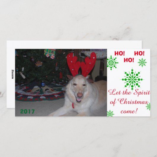 メリークリスマスGSDドイツの羊飼いカードおもしろい シーズンカード (正面/裏面)