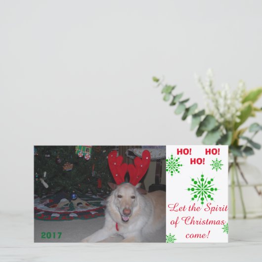 メリークリスマスGSDドイツの羊飼いカードおもしろい シーズンカード (スタンド正面)