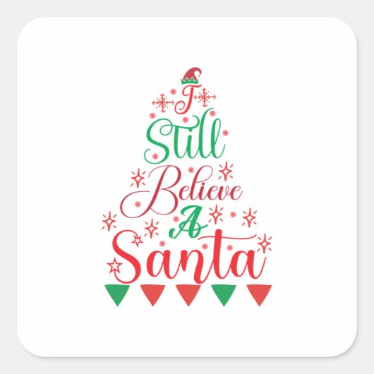 メリークリスマスIはまだ信じサータ スクエアシール (正面)