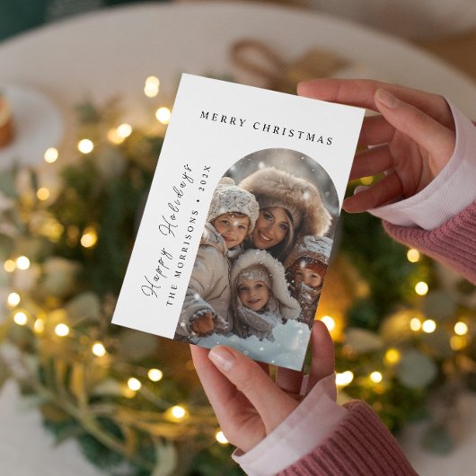 メリークリスマスIハッピーホリデーカスタムフォトカード シーズンカード