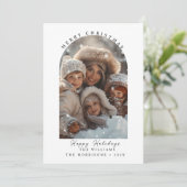 メリークリスマスIハッピーホリデーフォトホリデーカード シーズンカード (スタンド正面)