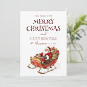 メリークリスマスI Happy New Year Santa シーズンカード (スタンド正面)