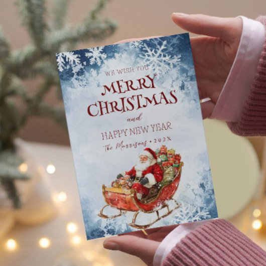 メリークリスマスI Happy New Year Santa Winter シーズンカード