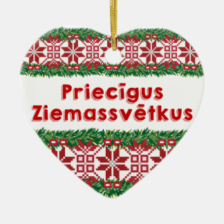 メリークリスマスII Priecīgus Ziemassvētkus セラミックオーナメント