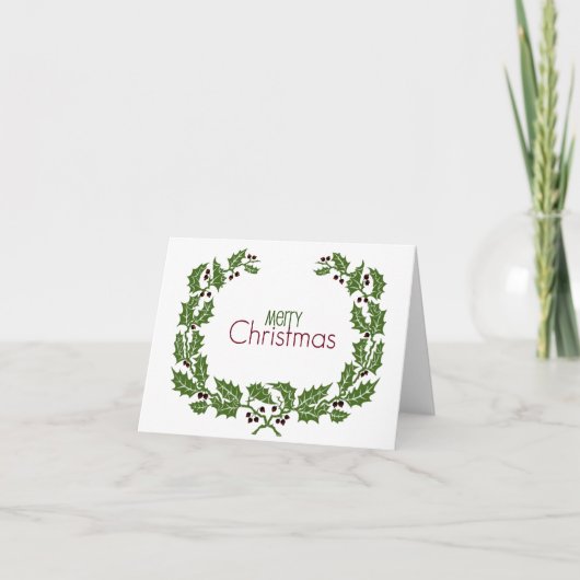 メリークリスマスlエレガントヴィンテージリース シーズンカード (正面)