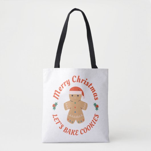 メリークリスマスLet's Bake Cookie トートバッグ (正面)