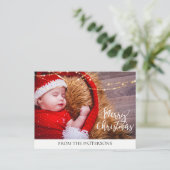 メリークリスマスLichter Kundenspezifische Foto シーズンポストカード (スタンド正面)