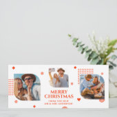 メリークリスマスMr. & Mrs. 3フォトコラージュモダン シーズンカード (スタンド正面)