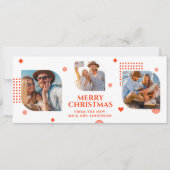 メリークリスマスMr. & Mrs. 3フォトコラージュモダン シーズンカード (正面)