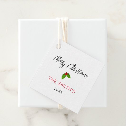 メリークリスマスNAMEホリーフェスティバルホリデイ フェイバータグ (インサイチュ)