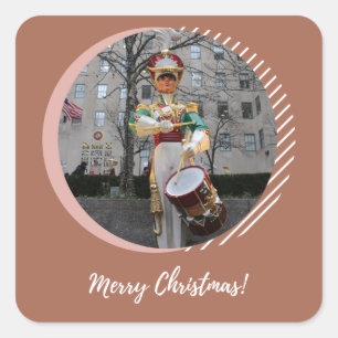 メリークリスマスNYCロックフェラープラザドラマーボーイ スクエアシール
