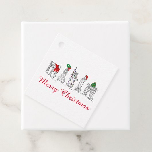 メリークリスマスNYC建物ランドマークス フェイバータグ (インサイチュ)