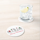 メリークリスマスNYC建物ランドマークス ラウンドペーパーコースター (インサイチュ)