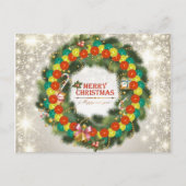 メリークリスマスPickleball 1つの郵便はがき シーズンポストカード (正面)