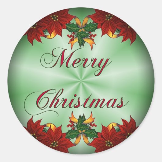メリークリスマスPoinseはステッカーのあたりで衰退します ラウンドシール (正面)