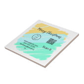 メリークリスマスQRコード事業黄色の緑の水 タイル (側面)