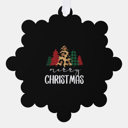 メリークリスマスSVGヒョウの木 オーナメントカード (正面)