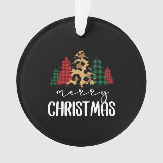 メリークリスマスSVGヒョウの木 オーナメント (正面)