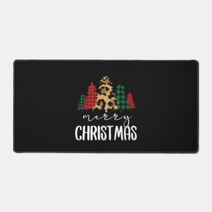 メリークリスマスSVGヒョウの木 デスクマット