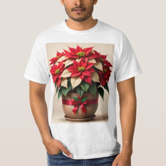 メリークリスマスTシャツの花 Tシャツ (正面)