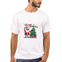 メリークリスマスTシャツ | サンタ&ツリーデザイン