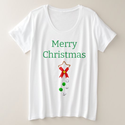 メリークリスマスTシャツ プラスサイズTシャツ (デザイン正面)