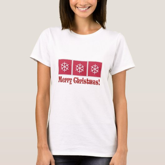 メリークリスマスTシャツ – 3つの雪 Tシャツ (正面)